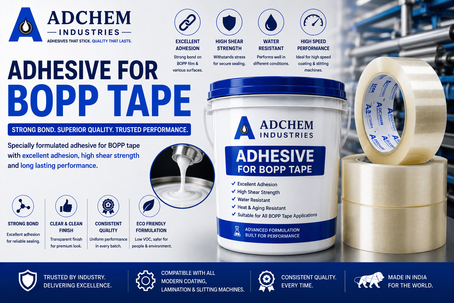 Adhesive for BOPP Tape